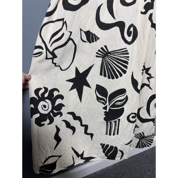 *FLAW, READ* UNTITLED IN MOTION Womens XXL Ophelia Abstract Dress Bamboo/Linen - Picture 4 of 11